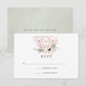 Waterverf Eucalyptus Geometric Wedding RSVP Kaartje (Voorkant / Achterkant)