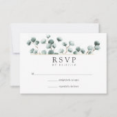 Waterverf Eucalyptus Geometric Wedding RSVP Kaartje (Voorkant)