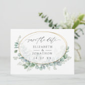 Waterverf Eucalyptus Geometric Wedding Save The Date (Staand voorkant)