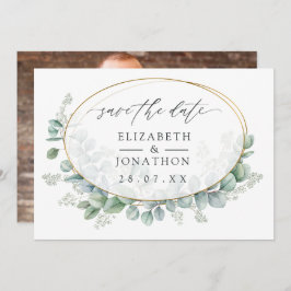 Waterverf Eucalyptus Geometric Wedding Save The Date