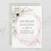 Waterverf Eucalyptus Geometric Wedding Save The Date (Voorkant / Achterkant)