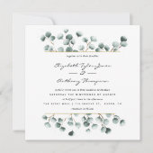 Waterverf Eucalyptus Geometric Wedding Uitnodiging (Voorkant)