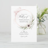 Waterverf Eucalyptus Geometric Wedding Uitnodiging (Staand voorkant)