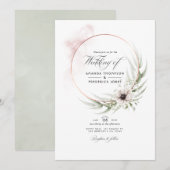 Waterverf Eucalyptus Geometric Wedding Uitnodiging (Voorkant / Achterkant)