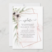 Waterverf Eucalyptus Geometric Wedding Update Kaart (Voorkant)
