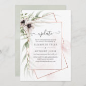 Waterverf Eucalyptus Geometric Wedding Update Kaart (Voorkant / Achterkant)