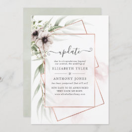 Waterverf Eucalyptus Geometric Wedding Update Kaart