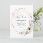 Waterverf Eucalyptus Geometrisch Baby shower Kaart (Staand voorkant)