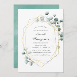 Waterverf Eucalyptus Geometrisch Vrijgezellenfeest Kaart