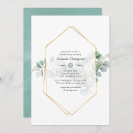 Waterverf Eucalyptus Geometrisch Vrijgezellenfeest Kaart