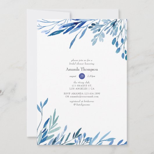 Waterverf Eucalyptus Geometrisch Vrijgezellenfeest Kaart (Voorkant)