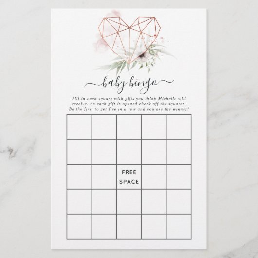 Waterverf Eucalyptus Geometrische Baby Shower Bing (Voorkant)
