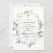 Waterverf Eucalyptus Geometrische bevestiging Kaart (Voorkant)