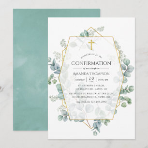 Waterverf Eucalyptus Geometrische bevestiging Kaart