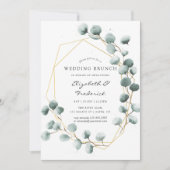 Waterverf Eucalyptus geometrische bruiloft brunch Kaart (Voorkant)