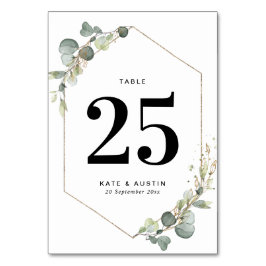 Waterverf eucalyptus geometrische bruiloft kaart