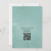 Waterverf Eucalyptus Geometrische QR Code Trouwen Kaart (Achterkant)