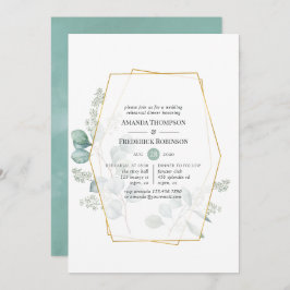 Waterverf Eucalyptus Geometrische repetitie Diner Kaart