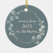 Waterverf Eucalyptus gepersonaliseerd Ornament (Voorkant)