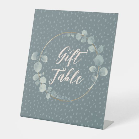 Waterverf Eucalyptus gepersonaliseerd teken Reclamebord Met Voetstuk (Voorkant)