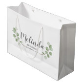 Waterverf Eucalyptus gepersonaliseerde bruidsmeisj Groot Cadeauzakje (Voorkant Gekanteld)