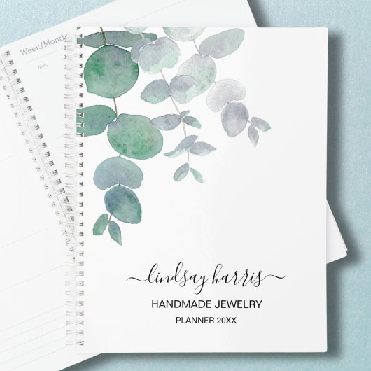 Waterverf Eucalyptus gepersonaliseerde juwelier 20 Planner