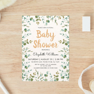Waterverf Eucalyptus Geslachtsneutrale Baby Shower Kaart