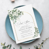 Waterverf Eucalyptus Gold Arch Chic Vrijgezellenfe Kaart