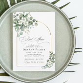 Waterverf Eucalyptus Gold Arch Chic Vrijgezellenfe Kaart