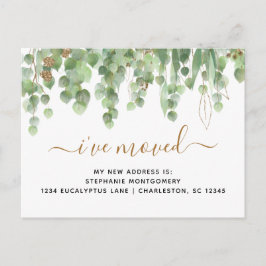 Waterverf Eucalyptus Gold Foil Moving Aankondigingskaart