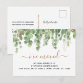 Waterverf Eucalyptus Gold Foil Moving Aankondigingskaart (Voorkant / Achterkant)