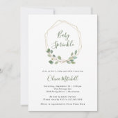 Waterverf Eucalyptus Gold Geometrische Baby Kaart (Voorkant)