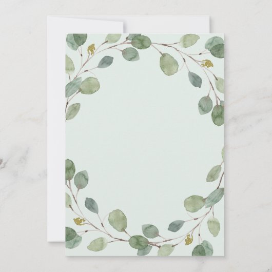 Waterverf Eucalyptus Gold Geometrische Baby Kaart (Achterkant)