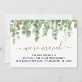 Waterverf Eucalyptus Gold Glitter Folie Verplaatse Aankondiging (Voorkant)