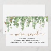 Waterverf Eucalyptus Gold Glitter Folie Verplaatse Aankondiging (Voorkant / Achterkant)