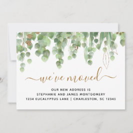 Waterverf Eucalyptus Gold Glitter Folie Verplaatse Aankondiging