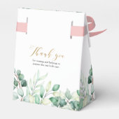 Waterverf Eucalyptus Gold Hartelijk dank Baby show Bedankdoosjes (Achterkant)