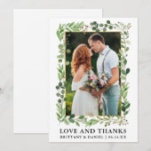 Waterverf Eucalyptus Gold Love Bedankt bruiloft (Voorkant / Achterkant)