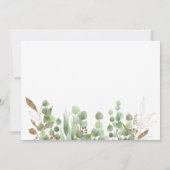Waterverf Eucalyptus Gold Opslagdatum bruiloft Aankondiging (Achterkant)