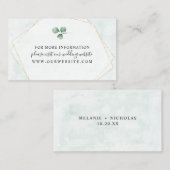 Waterverf Eucalyptus + Gold RSVP trouwwebsite Informatiekaartje (Voorkant / Achterkant)