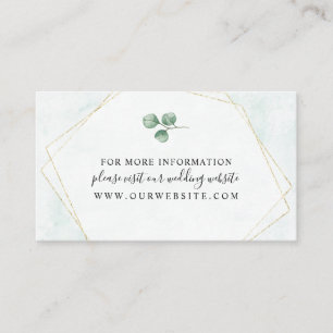 Waterverf Eucalyptus + Gold RSVP trouwwebsite Informatiekaartje