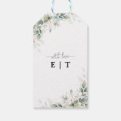 Waterverf Eucalyptus Goud Bloemen Gift Label Cadeaulabel (Achterkant)
