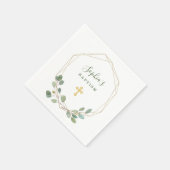 Waterverf Eucalyptus goud geometrisch | doop Servet (Hoek)