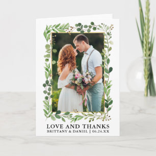 Waterverf Eucalyptus Goud Liefde Bedankt Gevouwen