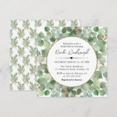 Waterverf Eucalyptus gouden glitters Bruiloftsborr Kaart (Voorkant / Achterkant)