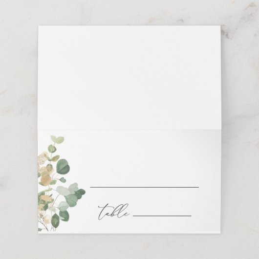 Waterverf eucalyptus gouden trouwplaats kaarten plaatskaartje (Buitenkant ongevouwen)