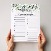 Waterverf Eucalyptus Green ABC Baby shower Game