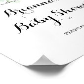 Waterverf Eucalyptus Green Baby shower Welkom Poster (Hoek)