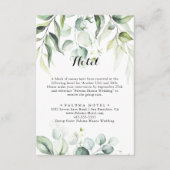 Waterverf Eucalyptus Green Calligraphy Hotel Informatiekaartje (Voorkant)