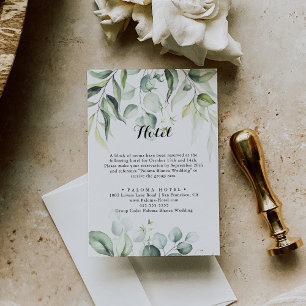 Waterverf Eucalyptus Green Calligraphy Hotel Informatiekaartje
